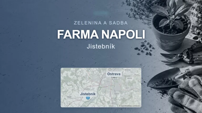 Farma NAPOLI, Jistebník – obecný tematický motiv a orientační mapa obce u Ostravy