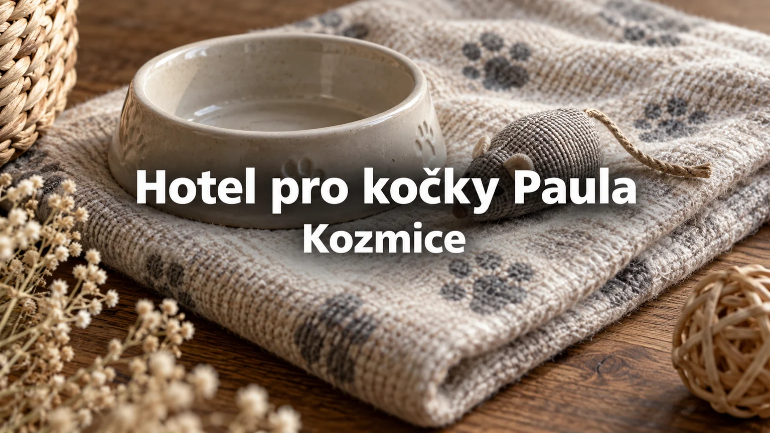 Miska a hračka pro kočku – Hotel pro kočky Paula, Kozmice