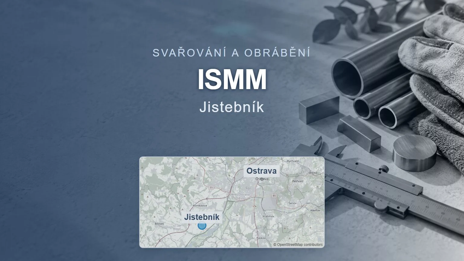 ISMM, Jistebník – obecný tematický motiv a orientační mapa obce u Ostravy