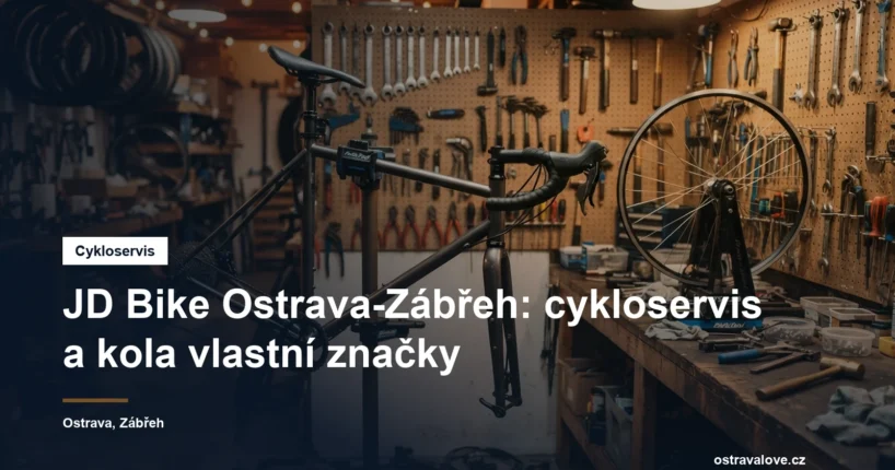 Montážní stojan v cyklodílně s nářadím a centrovací stolicí