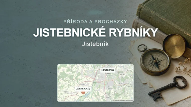 Jistebnické rybníky, Jistebník – obecný tematický motiv oboru a orientační mapa obce u Ostravy
