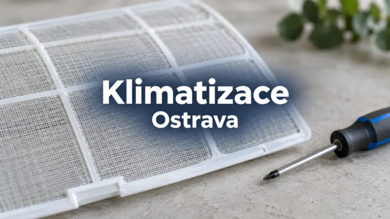 Detail vzduchového filtru a šroubováku – Klimatizace, Ostrava