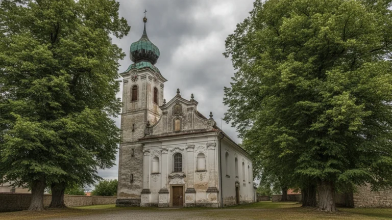 Barokní vesnický kostel s věží