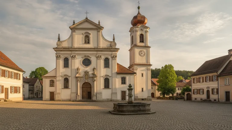 Barokní kostel se zvonicí