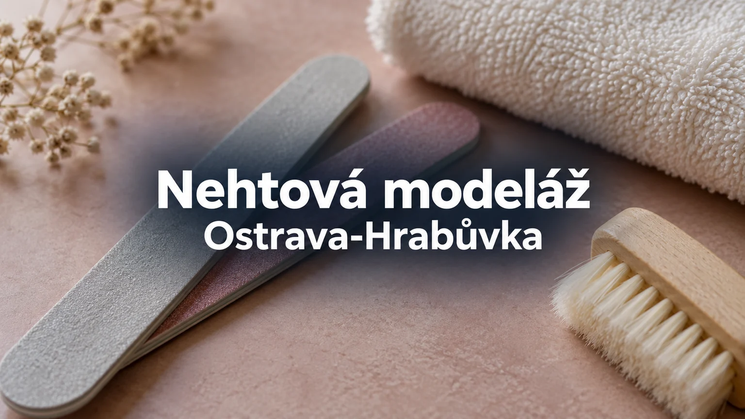 Pilníky, kartáček a ručník – Nehtová modeláž, Ostrava-Hrabůvka