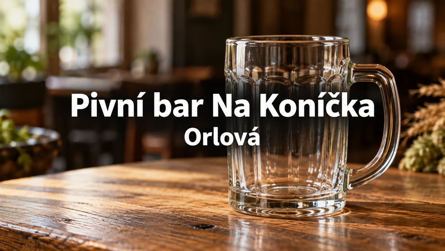 Prázdný pivní půllitr – Pivní bar Na Koníčka, Orlová