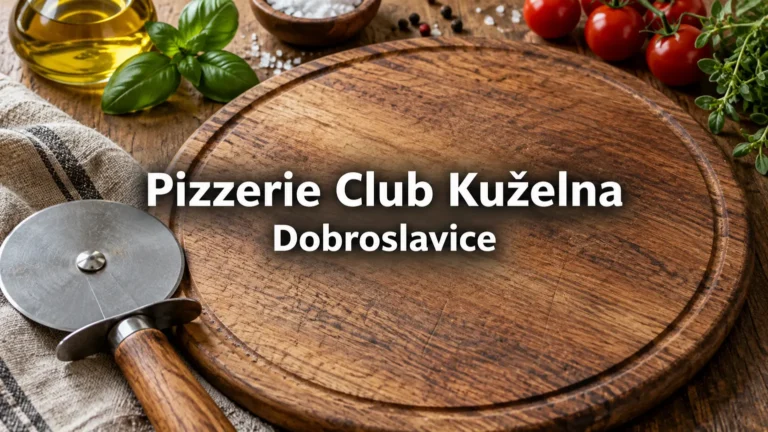 Kráječ pizzy a prázdné prkénko – Pizzerie Club Kuželna, Dobroslavice