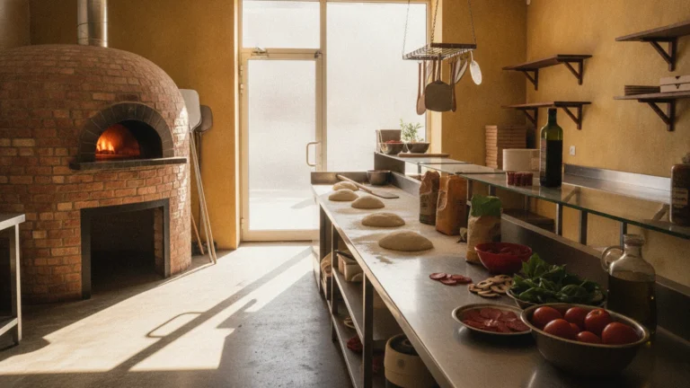 Pizza v peci a pult pizzerie