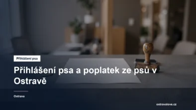 Úřední přepážka s formulářem, razítkem a kovovou známkou