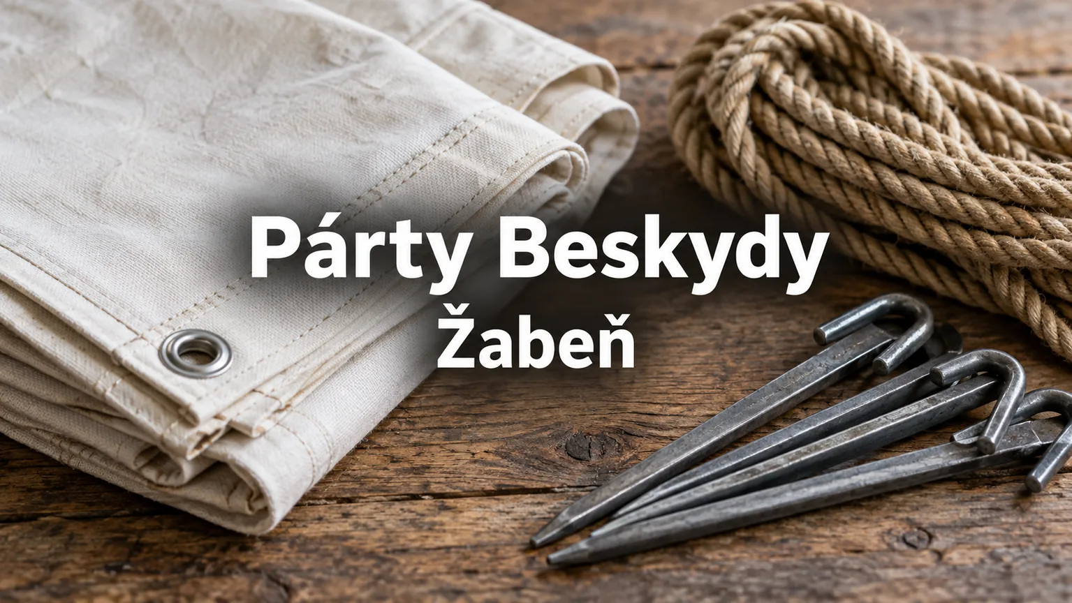 Stanová plachta, lano a kolíky – Párty Beskydy, Žabeň