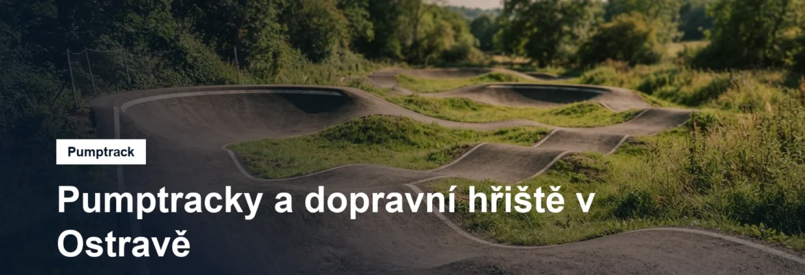 Asfaltový okruh pumptracku s vlnami a klopenou zatáčkou