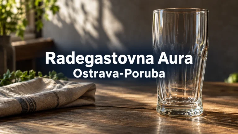 Prázdná pivní sklenice – Radegastovna Aura, Ostrava-Poruba