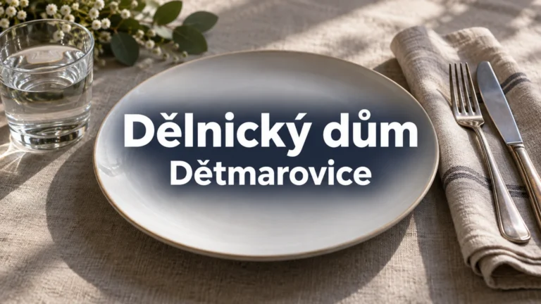 Prázdný talíř, sklenice a příbor – Dělnický dům, Dětmarovice