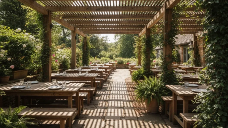 Zastřešená letní zahrada restaurace