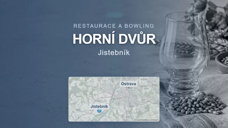 Horní Dvůr, Jistebník – obecný tematický motiv oboru a orientační mapa obce u Ostravy