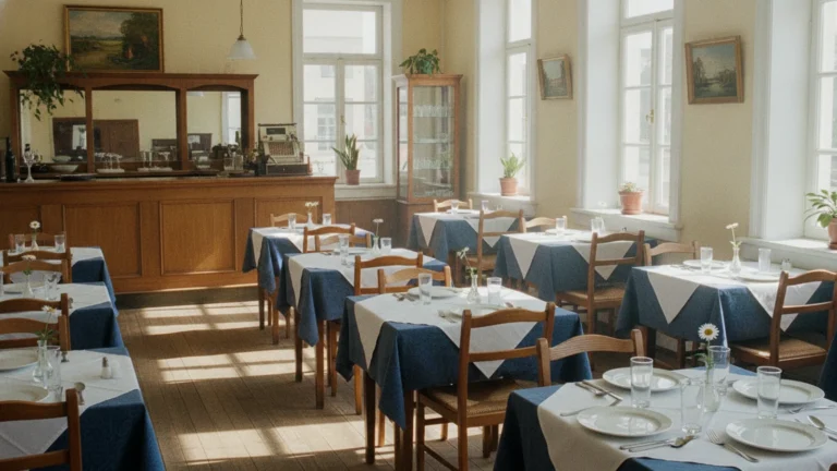 Prostřený stůl v restauraci