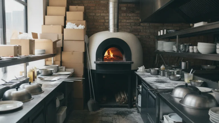 Krabice na rozvoz a pec na pizzu
