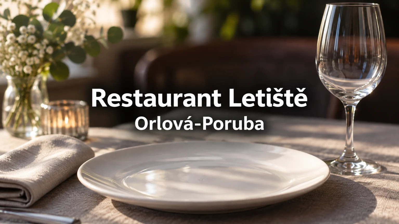 Prázdný talíř a sklenice – Restaurant Letiště, Orlová-Poruba