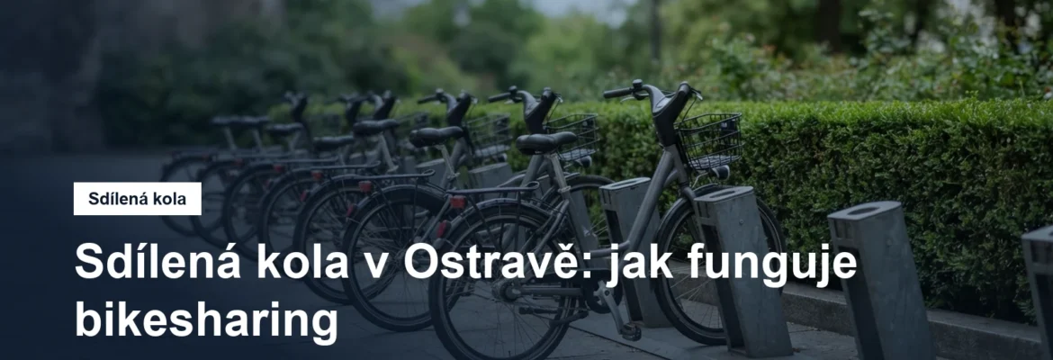 Řada kol zaparkovaných ve stojanech na městském stanovišti