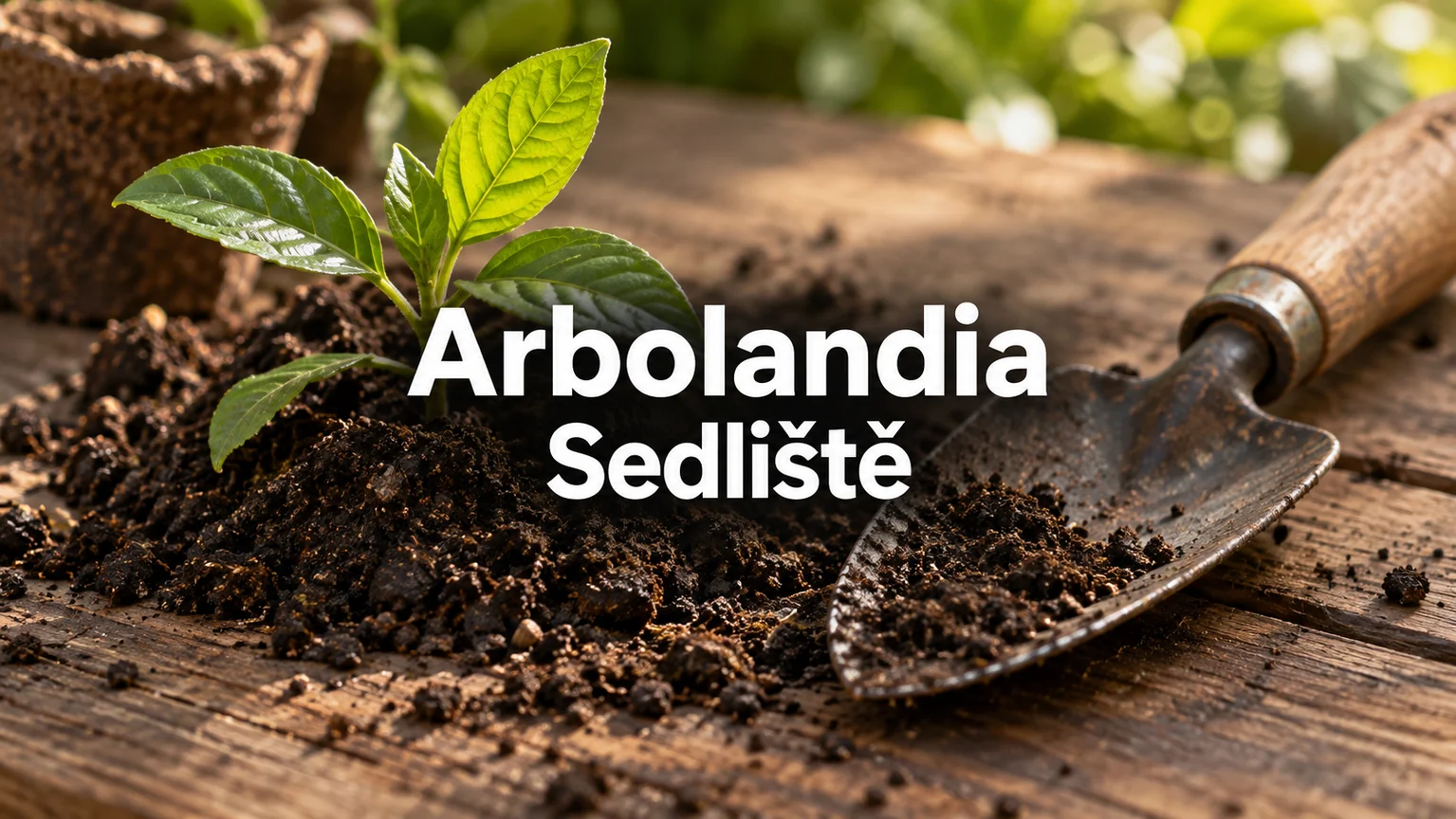 Sazenice, zemina a zahradnická lopatka – Arbolandia, Sedliště