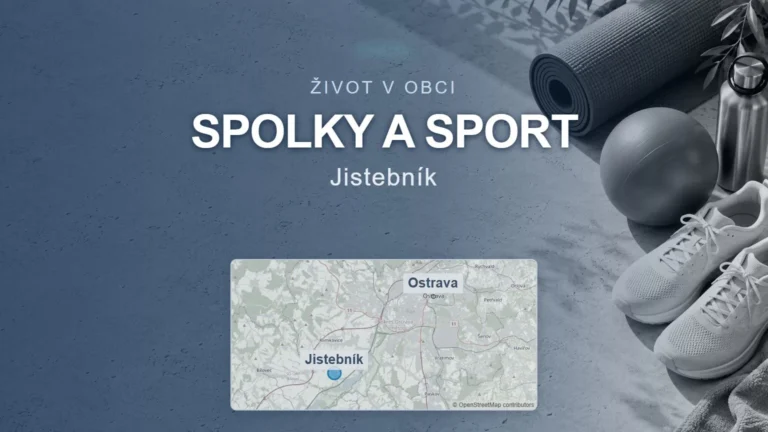 Spolky a sport, Jistebník – obecný tematický motiv oboru a orientační mapa obce u Ostravy