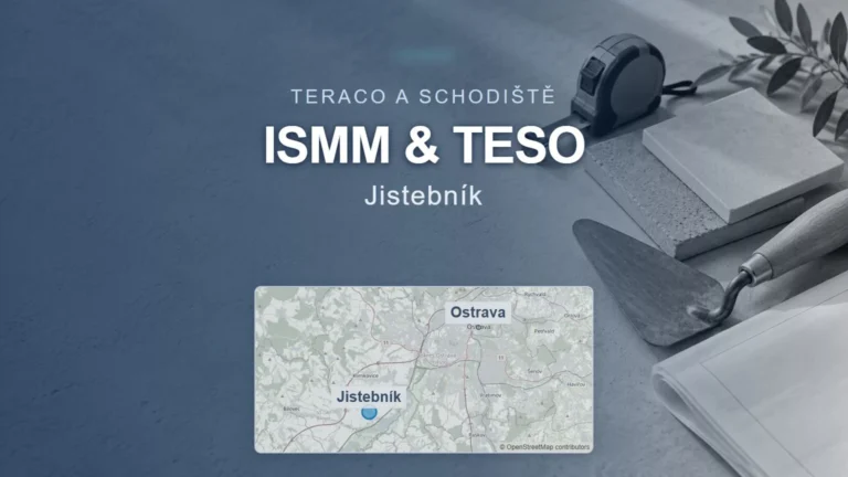 ISMM & TESO, Jistebník – obecný tematický motiv a orientační mapa obce u Ostravy