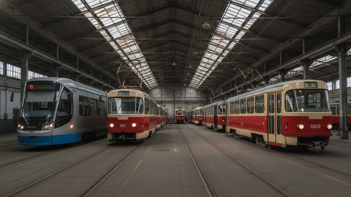 Tramvaje ve vozovně