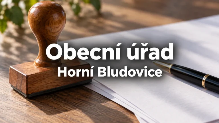 Razítko, papíry a pero – Obecní úřad, Horní Bludovice