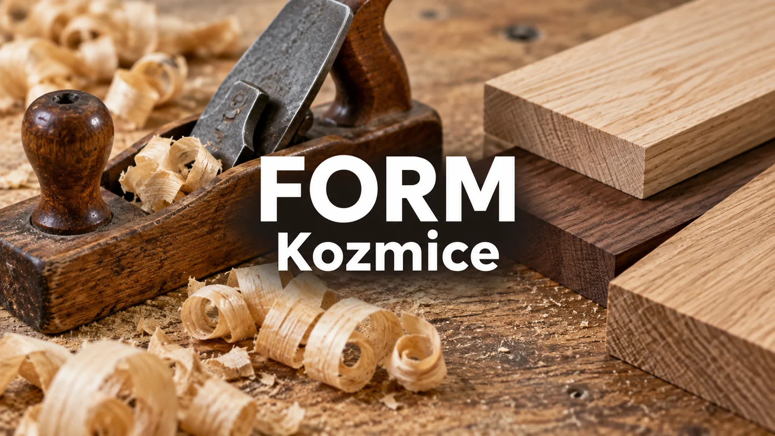 Hoblík, hobliny a vzorky dřeva – FORM, Kozmice