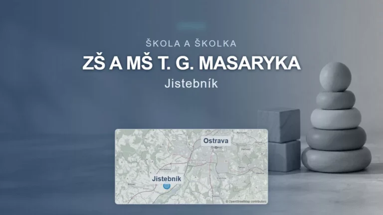 ZŠ a MŠ T. G. Masaryka, Jistebník – obecný tematický motiv a orientační mapa obce u Ostravy