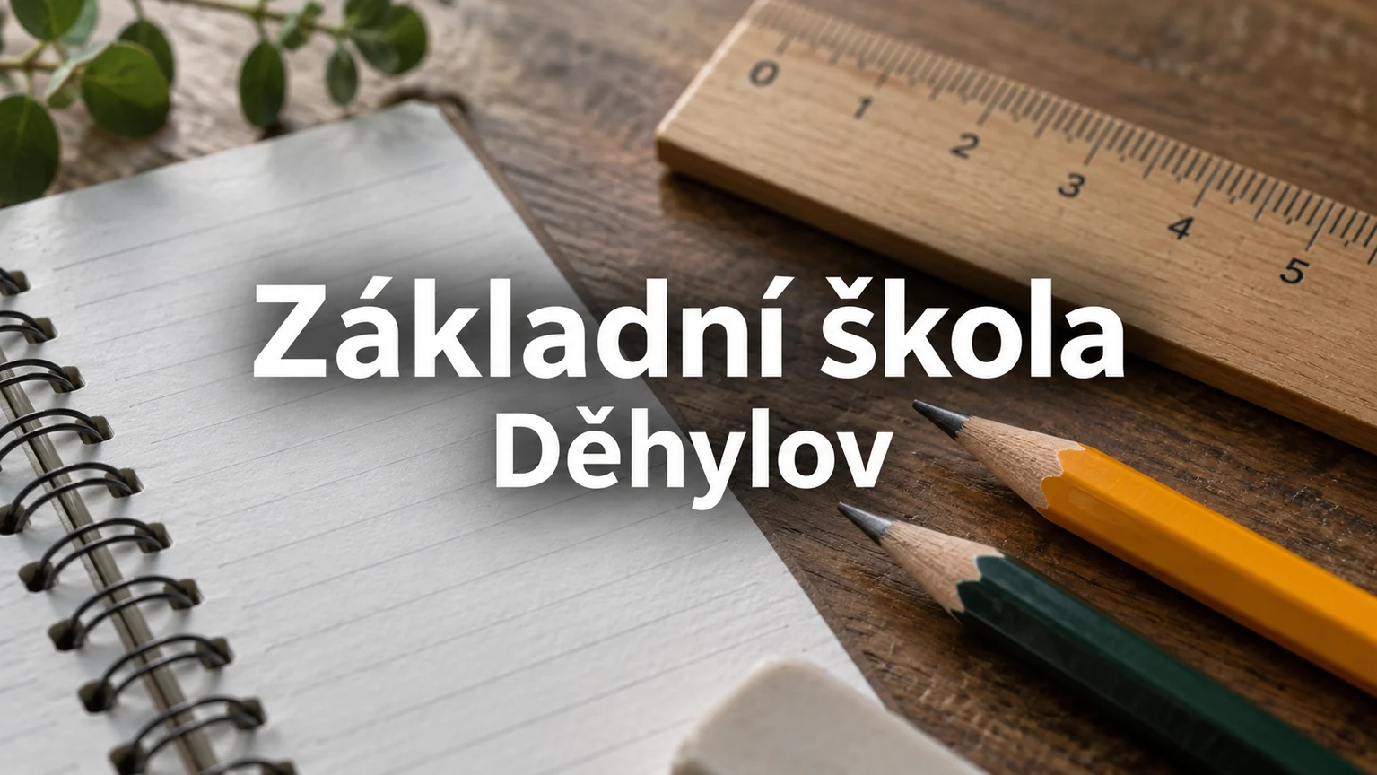 Sešit, tužky a pravítko – Základní škola, Děhylov