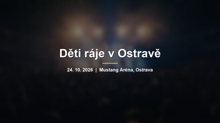 Rozmazaná světla pódia v hale s nápisem Děti ráje v Ostravě