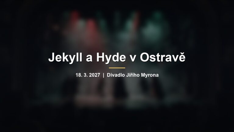 Rozmazaná viktoriánská ulice s lampami na divadelní scéně s nápisem Jekyll a Hyde v Ostravě