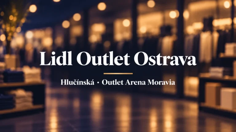 Lidl Outlet Ostrava, Hlučínská, Outlet Arena Moravia: text na rozostřeném nákupním pozadí