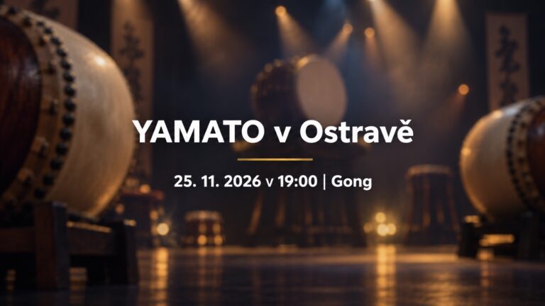 Ilustrační karta s bubny taiko: YAMATO v Ostravě, 25. 11. 2026 v 19:00, Gong